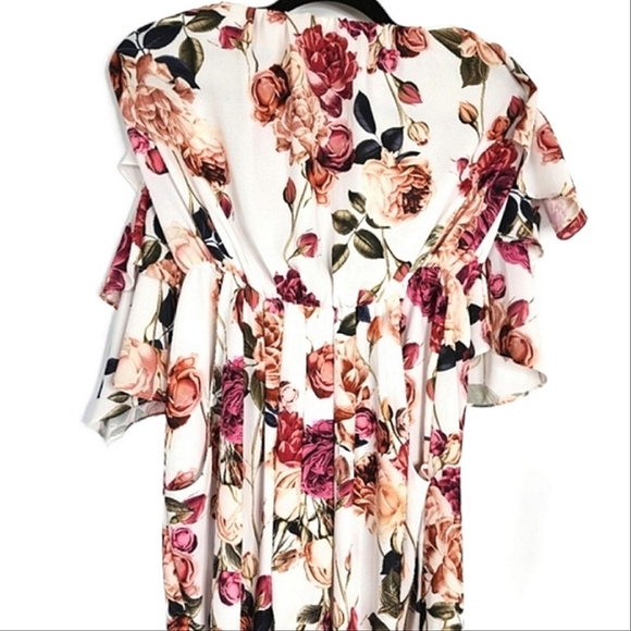 Sheike dress off shoulder mid length floral size 10 - Picture 12 of 16